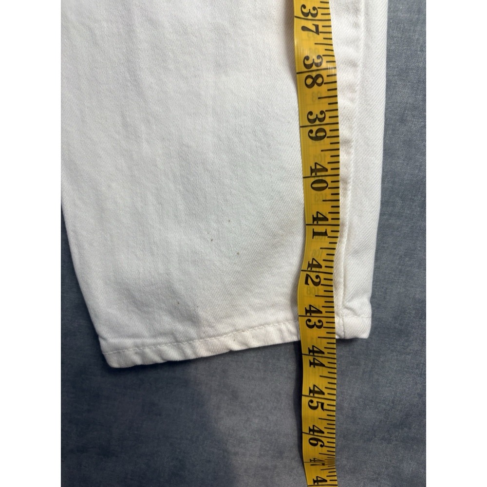 Vintage 90s Levis 551 Womens 16 Long White Jeans USA Relaxed Tapered Distressed - Picture 8 of 16
